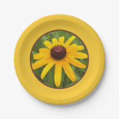 Heldergele Solo Rudbeckia Fotofoto Picnic Papieren Bordje (Voorkant)