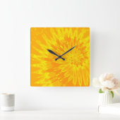 Heldergele spierklok vierkante klok (Huis)