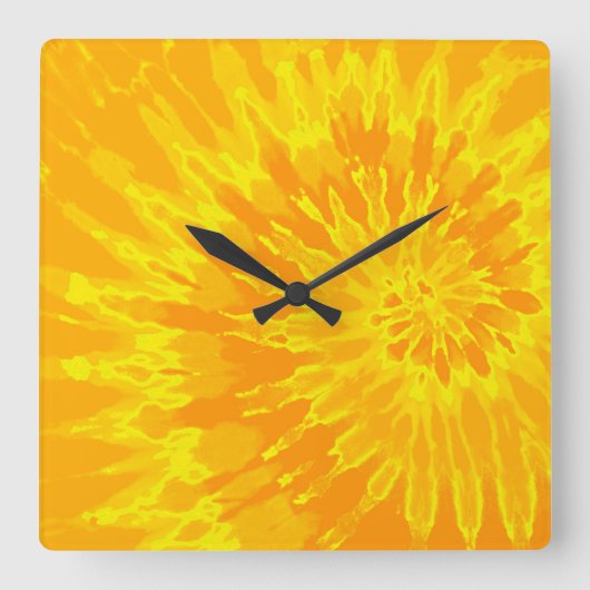 Heldergele spierklok vierkante klok (Voorkant)