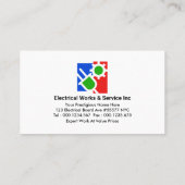 Heldergele stekker bedrading visitekaartje (Achterkant)