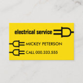 Heldergele stekker bedrading visitekaartje (Voorkant)