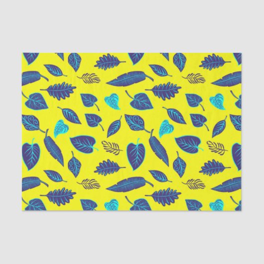 Heldergele tropische lederen patroon tissuepapier (Voorkant)