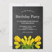 Heldergele tulp bloemen verjaardagsfeestje kaart (Voorkant)