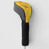 Heldergele veren Initialen Golfheadcover (Schuin)