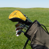 Heldergele veren Initialen Golfheadcover (Insitu)