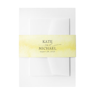 Heldergele Waterverven Modern Uitnodigingen Wikkel