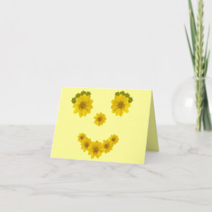 Heldergele wilde bloemen bedankkaart