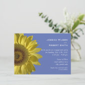 Heldergele zomer zonnebloem verlovingsfeest kaart (Staand voorkant)