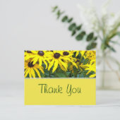 Heldergele zomermadeliefjes dank u briefkaart (Staand voorkant)