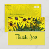 Heldergele zomermadeliefjes dank u briefkaart (Voorkant / Achterkant)