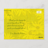 Heldergele zomermadeliefjes dank u briefkaart (Achterkant)