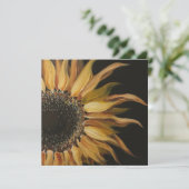 Heldergele zonnebloem bedankkaart (Staand voorkant)
