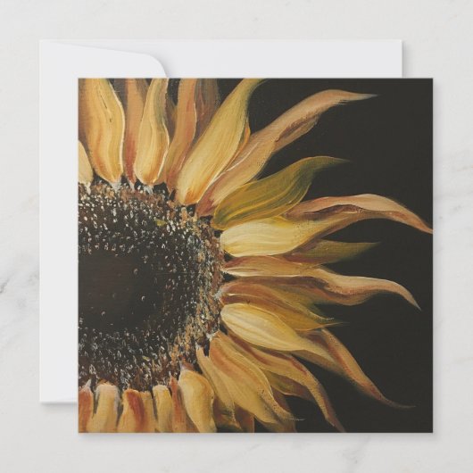 Heldergele zonnebloem bedankkaart (Voorkant)