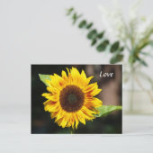 Heldergele zonnebloem briefkaart (Staand voorkant)