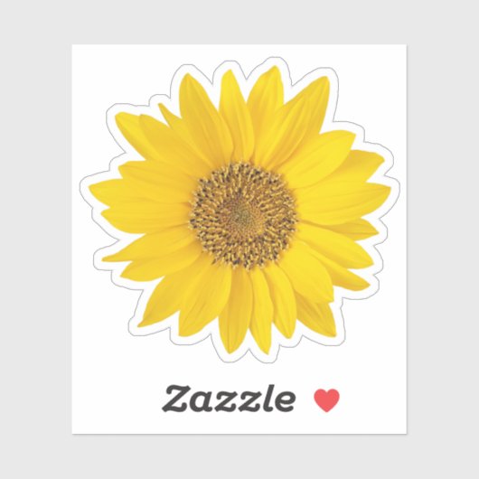 Heldergele Zonnebloem Contour Sticker (Vel)