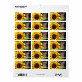 Heldergele zonnebloem etiket (Full Sheet)