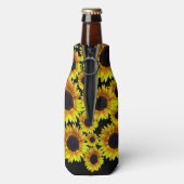 Heldergele zonnebloem flesjeskoeler (Fles Achterkant)