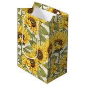 Heldergele Zonnebloem Gift Bag Medium Cadeauzakje (Voorkant Gekanteld)