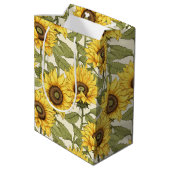 Heldergele Zonnebloem Gift Bag Medium Cadeauzakje (Achterkant Gekanteld)