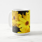 Heldergele zonnebloem koffiemok (Voorkant links)