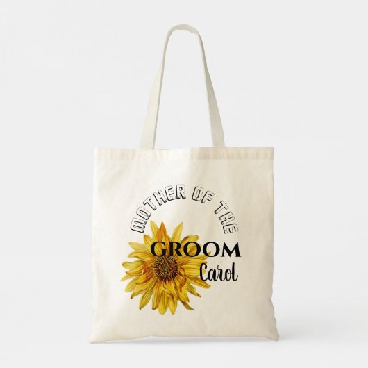 Heldergele Zonnebloem Moeder van Groom Wedding Tote Bag (Achterkant)