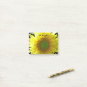Heldergele zonnebloem post-it® notes (Op bureau)