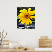 Heldergele zonnebloem poster (Keuken)