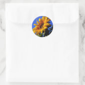 Heldergele zonnebloem ronde sticker (Tas)