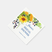 Heldergele zonnebloem rustieke bruidsshower papier servet (Hoek)