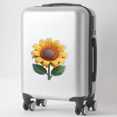 Heldergele Zonnebloem Sculptuur Sticker (Koffer)