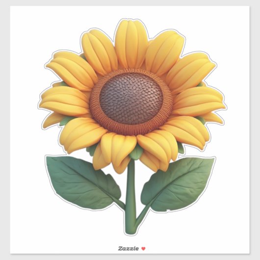 Heldergele Zonnebloem Sculptuur Sticker (Vel)