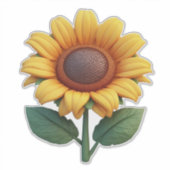 Heldergele Zonnebloem Sculptuur Sticker (Voorkant)