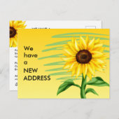Heldergele Zonnebloem Verandering van Adres Aankondigingskaart (Voorkant / Achterkant)