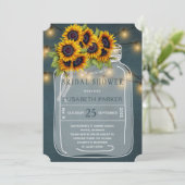 Heldergele zonnebloemen mason pot vrijgezellenfees kaart (Staand voorkant)