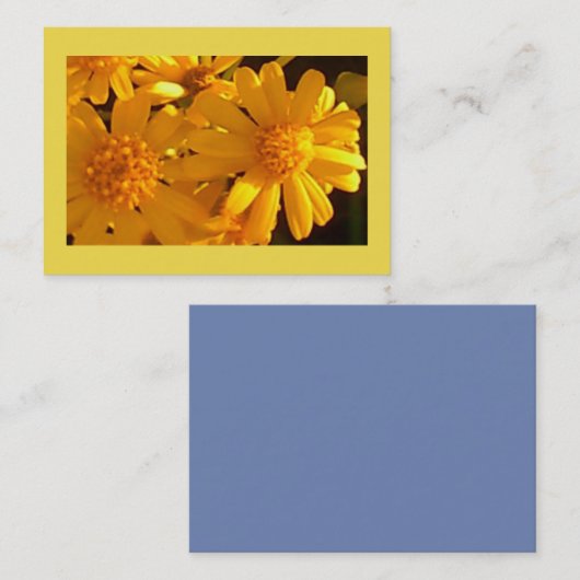 Heldergele zonnebloemen visitekaartje (Voorkant / Achterkant)