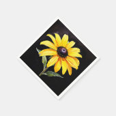 Heldergele zwarte ogen Susan Waterverf Servet (Hoek)