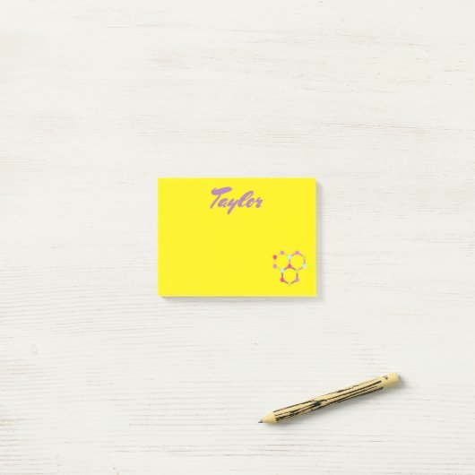 Heldergelige wetenschap post-it® notes (Op bureau)
