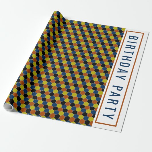 Heldergeometrisch patroon, moderne verjaardag cadeaupapier (Uitgerold)