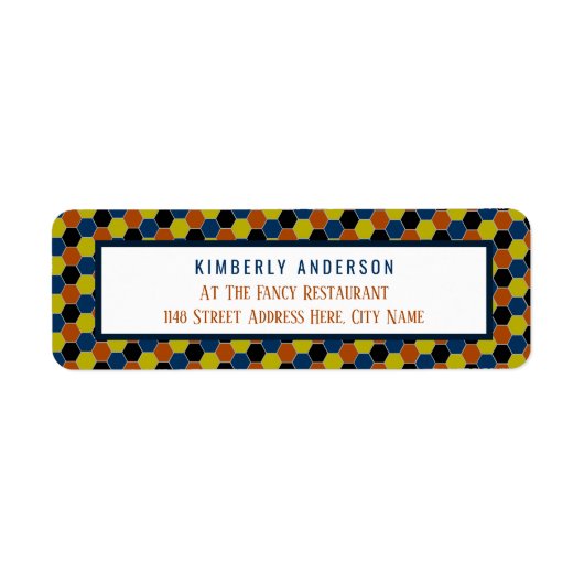 Heldergeometrisch patroon, moderne verjaardag etiket (Voorkant)