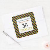 Heldergeometrisch patroon, moderne verjaardag vierkante sticker (Envelop)