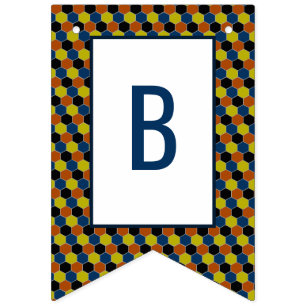 Heldergeometrisch patroon, moderne verjaardag vlaggetjes