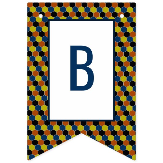 Heldergeometrisch patroon, moderne verjaardag vlaggetjes (Tweede vlag)