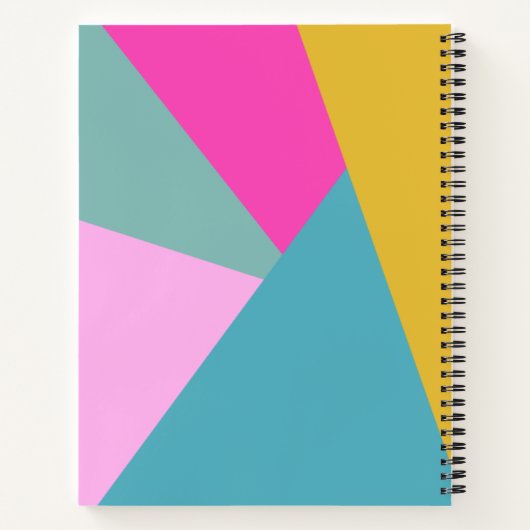 Heldergeometrische art Turquoise Custom Recipe Notitieboek (Achterkant)