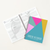 Heldergeometrische art Turquoise Custom Recipe Notitieboek (Binnen)