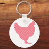 Heldergepatterde kip sleutelhanger (Voorkant)