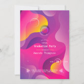 Heldergloed geometrische virtuele graduatiepartij kaart (Voorkant)