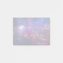 Heldergloeiende melkweg in de buitenruimte post-it® notes