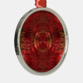 HelderGold en Oranje 3D-patroonontwerp Metalen Ornament (Rechts)