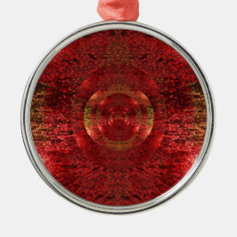 HelderGold en Oranje 3D-patroonontwerp Metalen Ornament