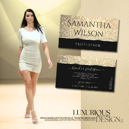 HelderGold Glitter Luminous Stars zwarte kwaliteit Visitekaartje